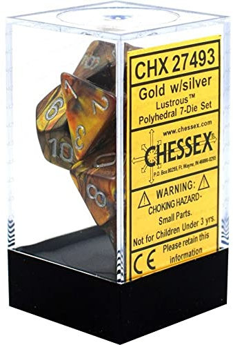 Chessex Dice: CHX27493 Lustrous Muttern-Set: Gold/Silver (7)