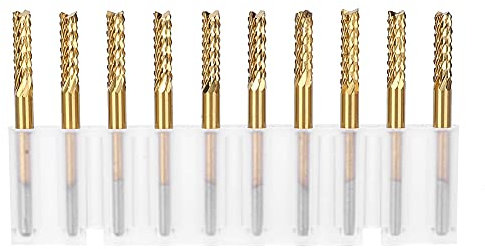 10pcs 3.175mm Fraise au Carbure 1/8 Tige Titane Enduit CNC PCB Gravure Cutter Peu