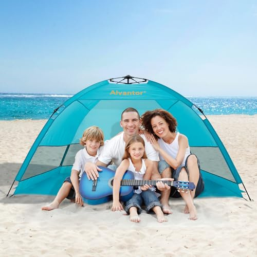 Alvantor Coolhut Plus Tente de Plage Pare-Soleil d'extérieur Cabane Automatique Pop-up instantanée UPF 50+ Pare-Soleil Portable pour Camping Facile à Installer Poids léger Coupe-Vent