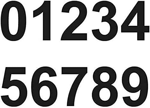 2 x Set of Black 0-9 Numbers - Removable Self Adhesive Waterproof Durable Vinyl Stickers - Cut to the sticker Shape - size 20mm