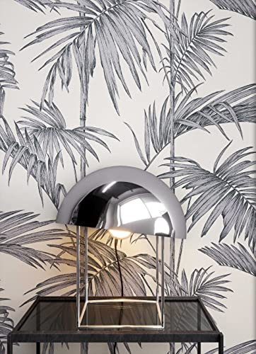 NEWROOM Blumentapete Tapete Silber Glänzend Palmen Blätter Natur Vliestapete metallic Vlies moderne Design Optik Tapete Floral inkl. Tapezier Ratgeber