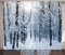 ABAKUHAUS Winter Rustikaler Gardine, Schnee bedeckte Wald, Schlafzimmer Kräuselband Vorhang mit Schlaufen und Haken, 280 x 245 cm, Blaugrau Weiß Schwarz