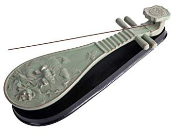 lachineuse - Porte-Encens Cithare - Brûleur d'Encens - Décoration Asiatique Intérieur en Céramique - 25 x 9 cm - Instrument de Musique - Objet Décoration Idée Cadeau Chine Japon Asie