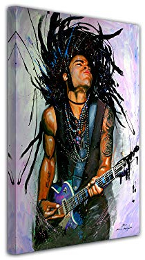 Wandbild, Motiv: Lenny Kravitz auf Leinwand, bedruckt, 30 x 50 cm