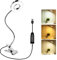 Akynite USB Klemmleuchte mit 3 Farbwechsel, Flexibel Tattoo Lampe, 48 LED Klemmlampe Dimmbar mit Schalter und Schwanenhals, Leselampe am Bett für Kinder, Wimpernverlängerungslampe, Silber