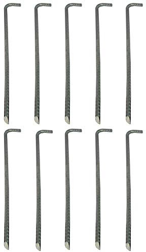 Savage Island 400mm x 10mm 10 Pack Galvanised Heavy Duty Steel Ground Stakes/Tent Pegs/Anchor Stakes. Suitable For Marquees, Trampolines, Gazebos, Bouncy Castles, Tents, Polytunnel Greenhouses