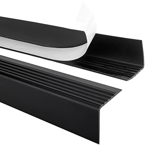 Quest Treppenkantenprofil Selbstklebend PVC Kunststoff Treppen-Kantenschutz 50x42mm, schwarz, 180cm