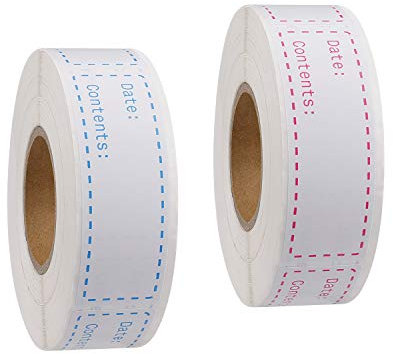 Etiquetas para Congelador de Alimentos, Autoadhesivas de Fecha 1000pcs 1 x 3 pulgadas Almacenamiento Extraíble Pegatina Hojas de Fácil Limpieza