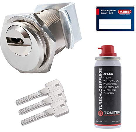 ToniTec Set aus Abus Bravus 2000 MX Türschloss mit Sicherheitskarte modular Schließzylinder gleichschließend N&G inkl. 3 Schlüssel und ToniTec Pflegespray - Briefkasten