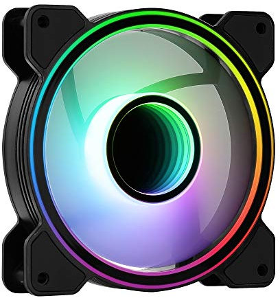 Aerocool Mirage 12 ARGB PC Fan, 1 x 12cm ARGB Fan with 6 Pin Connector, Black