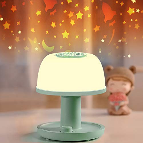 LICKLIP Kids Night Light with Star Projector, Dimmable Wireless LED Bedside Lamp with Timer, Night Light for Kids Room, Warm White Light