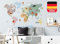 Osomhome Wandtattoo Weltkarte Monumente Pastellfarben (120x80cm) | World Map Wall Decoration Wandsticker | Deco Kinderzimmer Junge & Mädchen | Wandaufkleber Wandbild Kinderbilder Wandtattoo os5046