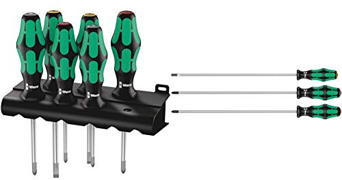 Wera Kraftform 300 Screwdriver Set 8 Piece & 335/350/355/3 Kraftform Plus Extra-Long Screwdriver Set, PH/PZ/SL, 3pc, 05347735002