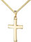 JEVELION Kreuzkette 585 Gold-Kreuz 14 Karat für Damen, Herren und Kinder Kreuzanhänger Kettenanhänger in gewölbter Form + Schmuck-Etui mit Kette 70 cm
