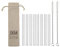 EKM Living Lot de pailles en acier inoxydable, incassables, réutilisables, passent au lave-vaisselle, sans plastique, GmbH (verre court)