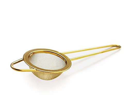Teapro Matcha Sieve & Loose Tea Strainer | Metal Fine Mesh Stainless Steel | Mini Icing Sugar Sieve | Tea Filter | Small Matcha Sifter in Gold (1)