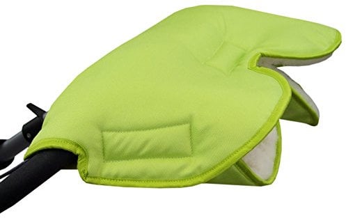 BAMBINIWELT Muff Handwärmer Handschuh für Kinderwagen Buggy mit Lammwolle für warme Hände universal UNI (grün)