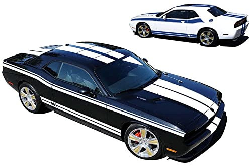 JEZOE Car Styling Racing Stripe Body Kit Door Side Hood Rear Waistline Side Rock Stripes Vinyl Aufkleber Aufkleber, für Dodge Challenger
