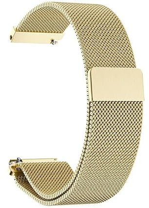 System-S Armband 20 mm Milanaise aus Metall für Huawei Watch Smartwatch in Gelb