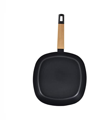 BERGNER EARTH BLACK - Wok de Aluminio Prensado 28x7.5 cm - Antiadherente - Mango Ergonómico con Tecnología Soft Touch - Apto para Todas las Cocinas