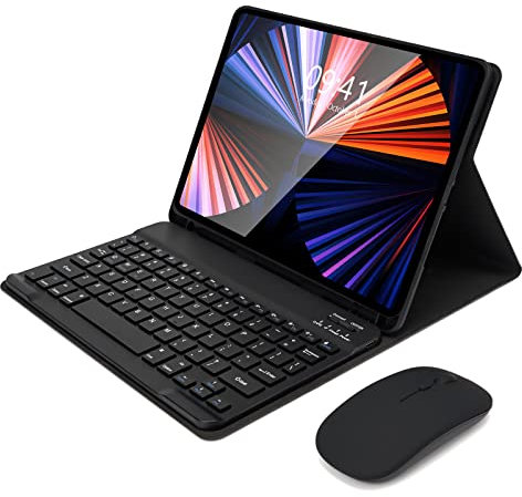 SOPPY Keyboard Case with Mouse for iPad Air 11-inch (M3 2025 / M2 2024) & Air 4th/5th Gen & iPad Pro 11 inch (1st/2nd/3rd/4th Gen), Detachable Keyboard Cover, with Built-in Pencil Slot, Black
