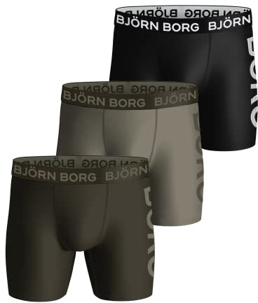 Björn Borg | Bjorn Borg PERFORMANCE BOXER 3P, Boxer Briefs for Men, Training Underwear, Multi-Packs Available, Size S