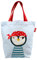 Dekohelden24 Kinder-Shopper/Kinderhandtasche/Kindertasche/Minishopper mit Henkel, Motiv: Pinguin mit Aufschrift - Piratenschatz -, 100% Baumwolle, Größe: H/B ca. 21 x 24