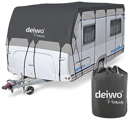 Deiwo Premium Wohnwagen Schutzdach 8x3m Wohnmobil Abdeckplane Dachschutzplane