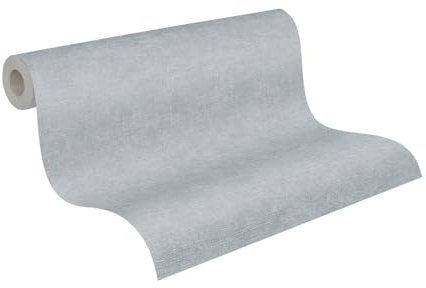 A.S. Création Smart Surfaces Einfarbige Vliestapete in Putzoptik 10,05 m x 0,53 m - Grau, Blau - einfarbige Wandtapete für verschiedene Räume Made in Germany - 395662