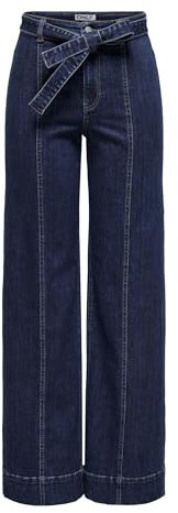 ONLY Damen Onlmadison Blush Hw Wide Belt DNM Bj Jeans, Dark Blue Denim, L / 32L