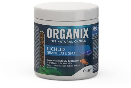 OASE ORGANIX Cichlid Granulate S 250 ml - mangime per pesci di tutte le specie di pesce persico fino a 6 cm, mangime completo con alti valori nutrizionali