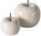 BOLTZE 2 x Apfel Perly Porzellan Dolomit Weiss Höhe 7-10 cm