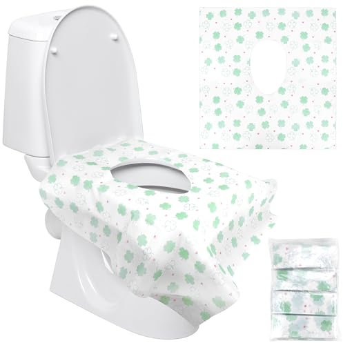 Homgaty 20 Stück Einweg Toilettensitzbezug, Einweg Toilettenauflage für Kinder, Toilette Auflage Sitzbezug Übergroßer XL WC-Sitz Matte Toilettenpapier für Einkaufszentren, Krankenhaus, Büro