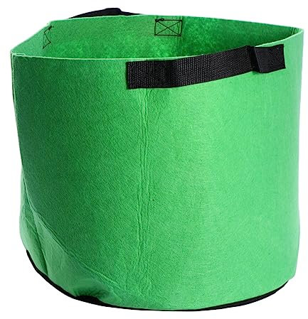 SEWOART 5 Gallonen Pflanzsäcke Aus Vliesstoff Atmungsaktive Pflanztöpfe Mit Tragegriffen Für Garten Pflanzen Und Baumschulen Grünes Design Φ30*25