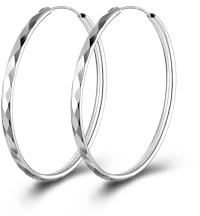 Creolen Silber 925 für Damen - Hypoallergen Groß Silber Creolen Leichte Ohrringe für Frauen & Mädchen (30/40/50/60mm)