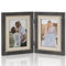 Afuly 10x15 Bilderrahmen Holz Rustikal Braun Vintage Doppelt für 2 Bilder Collage Shabby Massivholz Fotorahmen Deko für Wand- oder Tisch Hochzeit Geburtstag Geschenke für Mama Oma