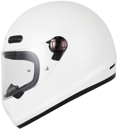 Casco Moto Integrale Retrò, Caschi Integrali per Moto da Strada con Visiera Parasole, Casco Vintage Cafe Racer ATV UTV Approvato DOT/ECE per Uomini Adulti Donne