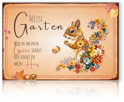 Finest Folia Gartenschild 30x20cm Alu Verbundplatte UV Druck Deko Garten Schild Dekoration Sprüche für den Außenbereich mit Spruch wetterfest RV001 (Motiv 07)