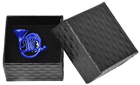 Respicefinem Kleidungsdekoration Taschendekoration 0×5 0×3 0 Broschennadel Blaues Metall Hornform Mit Geschenkbox Kleidung Tasche Dekoration Zubehör Hornform Himym