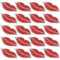 20 Stück Rote Lippen Strass Patches zum Aufbügeln und Aufnähen, Pailletten Lippen Patch für Gestickte Applikationen