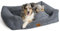 FREUDENTIER Orthopädisches Hundebett aus Cord - Waschbar - Herausnehmbares Liegekissen - Oeko® TEX Zertifiziert & Handmade in Europe - Für kleine, mittelgroße & große Hunde (Dunkelgrau, M)