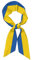 JEJEA Seidiger Halstuch, Motiv: Flagge der Ukraine, modisches seidiges Satin-Kopftuch für Damen, leichte Seide, anmutige Schals, Schwarz , One size