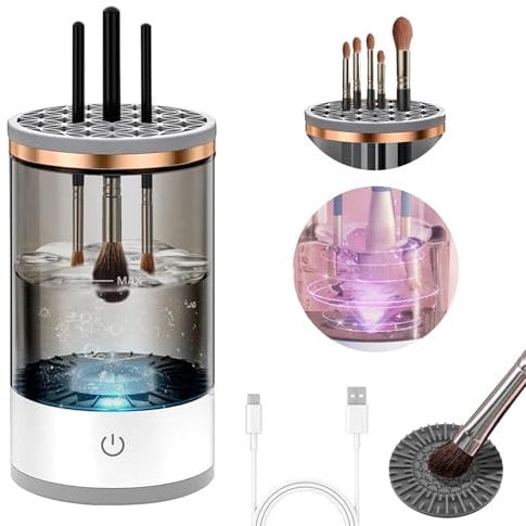 Electric Makeup Brush Cleaner, Makeup Brush Cleaner Machine, Cosmetic Brush Cleaner, Makeup Brush Cleaner Machine for Cleaning and Drying, Gift for Women Wife Friend