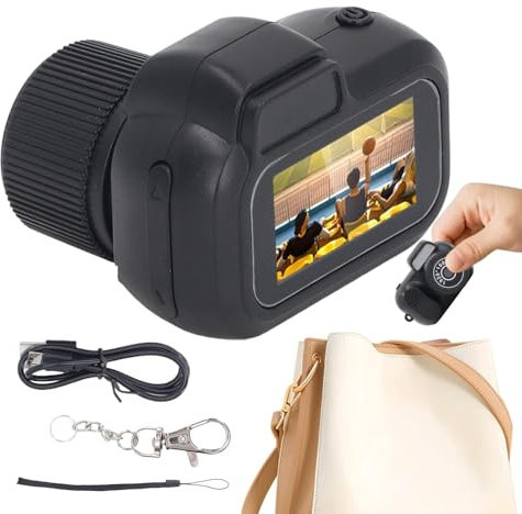 Nybhyjka Caméra vidéo porte-clés, porte-clés appareil photo vintage,Caméscope minuscule caméra vidéo HD 1080P | Caméra vidéo longue durée avec 8 filtres pour étudiants et