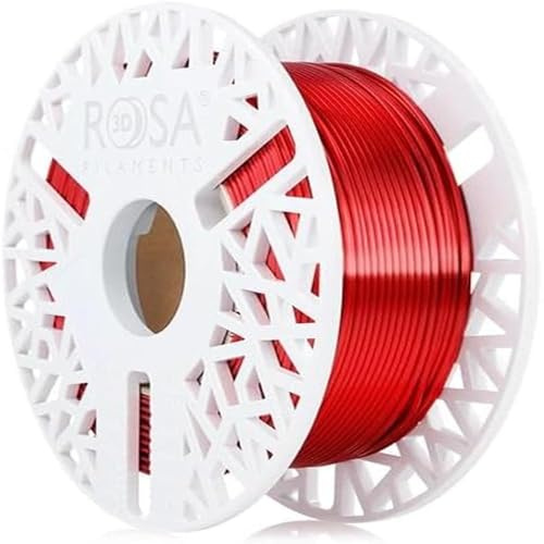 ROSA3D PLA Silk Filament 1.75 mm für 3D Drucker, Rot Spule 0,5 kg