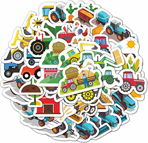 100 stück Traktor-Aufkleber und Sticker - Traktor für Jungen - Traktor-Geburtstagsparty-Zubehör - Traktor-Party-Dekorationen - Traktor-Geschenke - Tractor Stickers