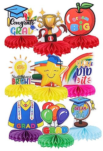 KOMBIUDA 9-teiliges Abschlussfeier-deko-papier Mit Wabenbällen Kindergartendekoration Tischdekoration Für Abschlussfeier