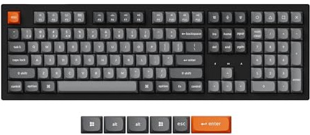 Keychron K10 MAX Teclado Mecánico Inalámbrico Personalizado, 2.4 GHz/Bluetooth/USB-C, LED Blanco, QMK/Via Macros Programables, PBT Keycaps, para Mac Windows, Super Red Switch