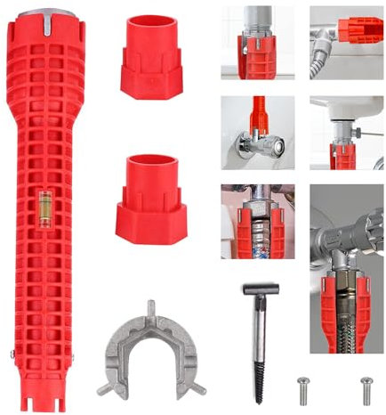 Tap Spanner Tool, 8 in 1 Faucet and Sink Installer, Multifunctional Wrench Kit, Anti-Slip Sink Faucet Installation Socket Wrench, Ideal for Kitchen/Bathroom Sink Repair