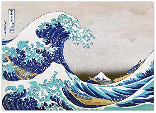 Puzzle 2000 Teile The Great Wave Off Kanagawa Katsushika Hokusai Vintage Poster Fine Wind Clear Morning PaperFür Erwachsene Kinder Spiele Lernspielzeug70x100cm